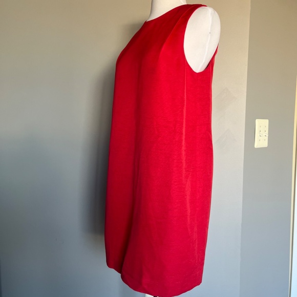 & Other Stories Red Sleeveless Shift Christmas Holiday Textured Mini Casua Dress - Picture 11 of 13